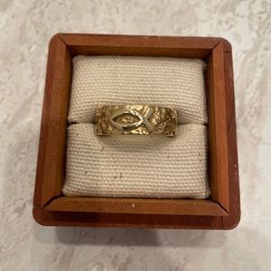 James Avery Ichtus Chi Rho textured band
